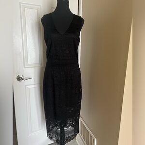 H&M Black Lace Sleeveless Dress Size S